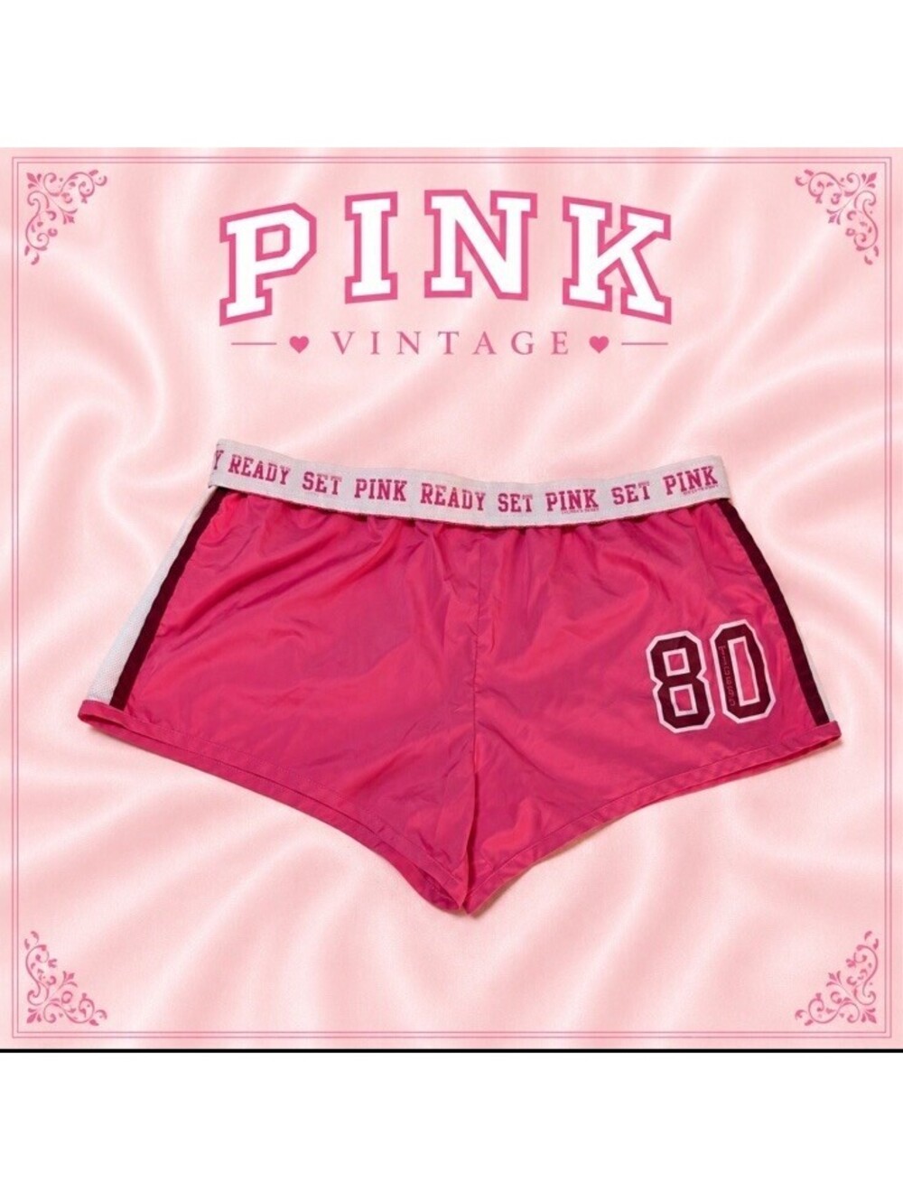Vintage Y2K Victoria’s Secret PINK Pink Fold Over Sports Shorts Size Medium